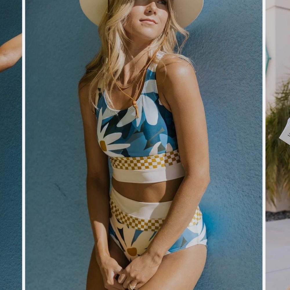Floral High-Waisted Bikini Set
